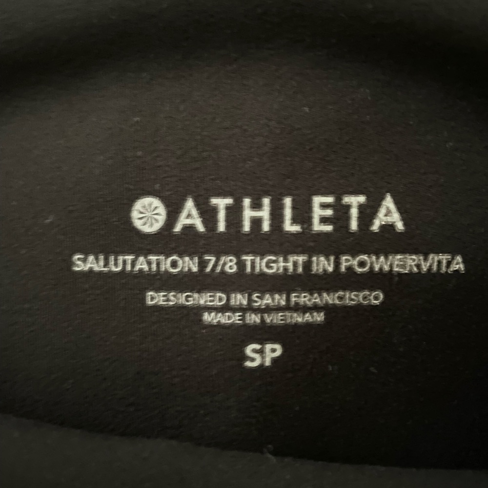 Athleta Solid Black Salutation 7/8 Powervita Tigh… - image 3